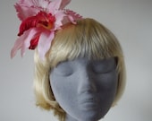 Pink Orchid Flower Hair Comb- Double Flower
