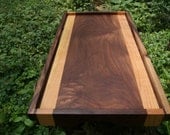 Handmade Walnut Cherry Wood Serving Tray Bed Ottoman