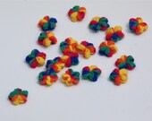 17 Crochet Multicolor Flowers In Red, Blue, Green, Yellow, Orange Spring Blossom by dodofit on Etsy
