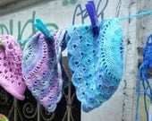 Crochet Hat Spring Summer Multicolor Batik Blue Turqoise Cotton for Women Girls Ladies by dodofit on Etsy