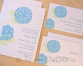 Customizable Wedding Invitations Sweet Hydrangeas  - Deposit