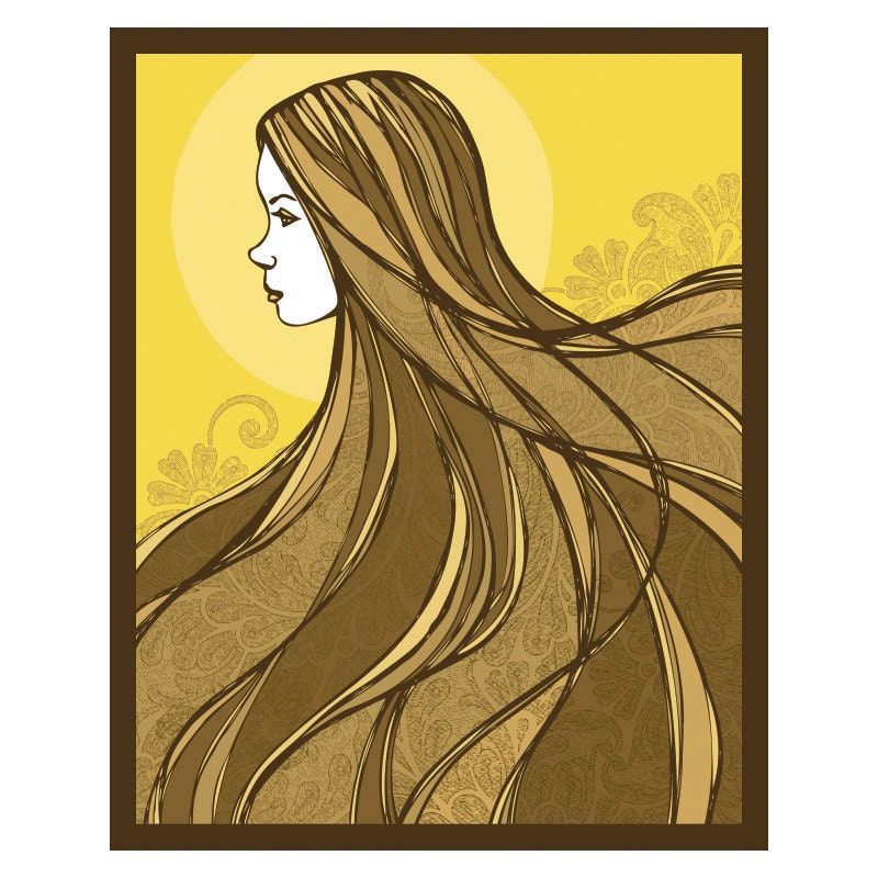 Fashion Art Print Summer Sun, 8x10