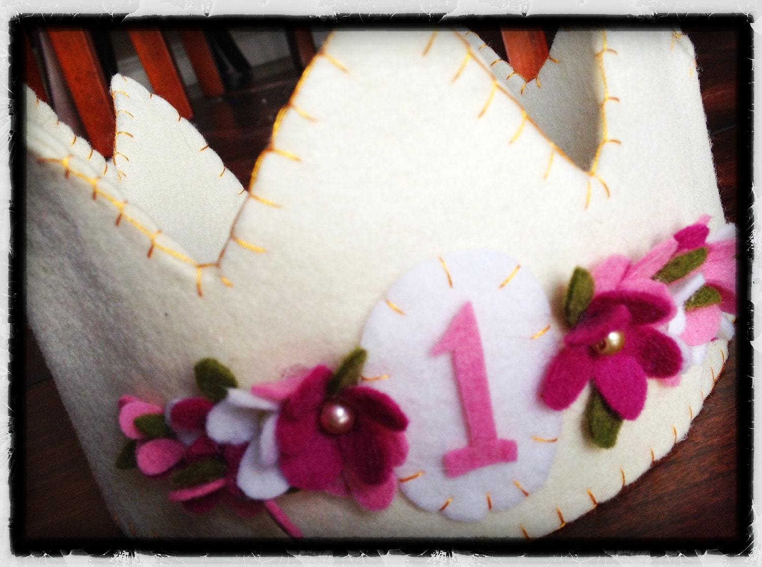Floral Felt Birthday Crown