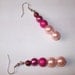 Magenta Pink Faux Pearl Beaded Earrings