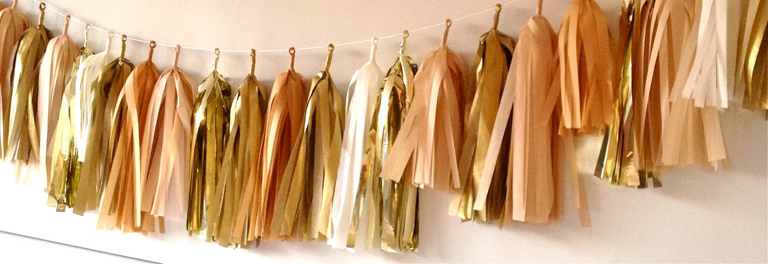 Vintage Inspired Gold Rush 27 Sparkle & Shine Tissue Tassel Garland
