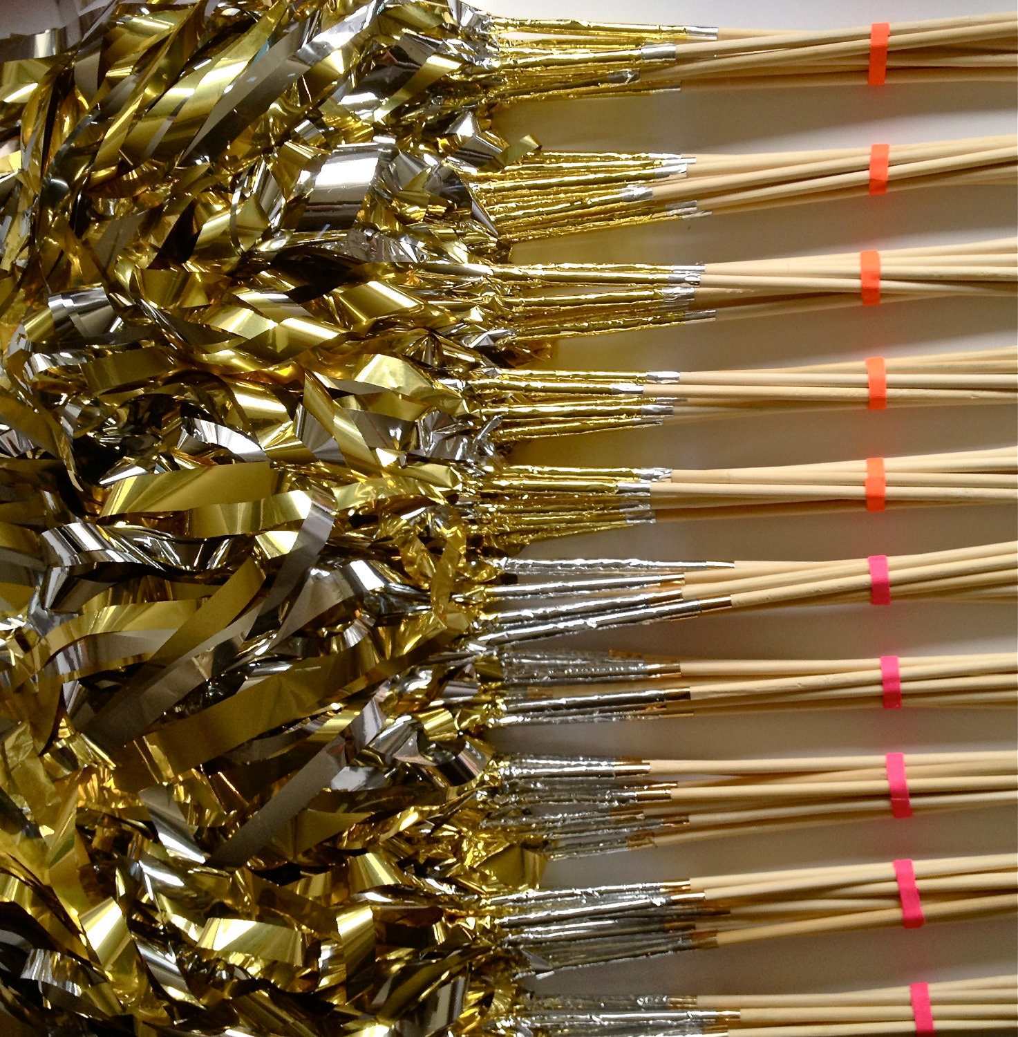Wands of Wonder, set of 10, Tissue Tassel Mylar