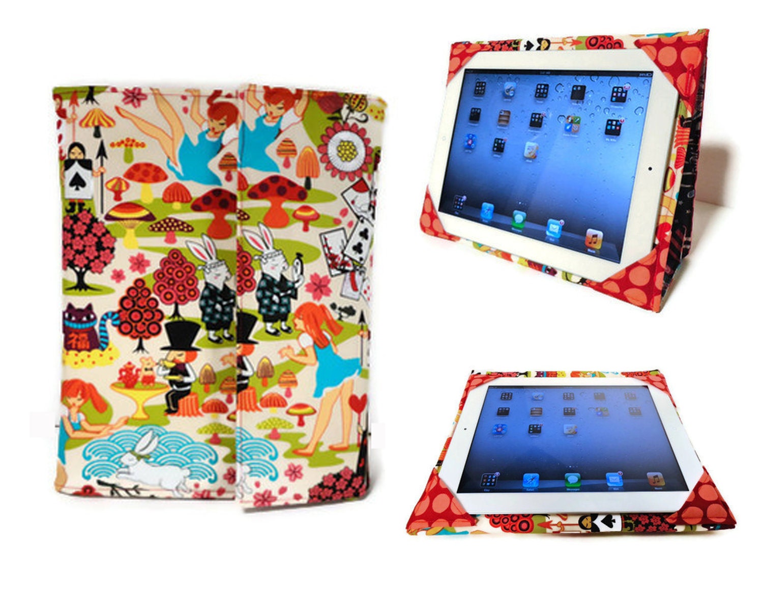 iPad Case iPad Case Cover iPad 2 Cover iPad 3 Case iPad Stand Case Japan Style Alice in Wonderland iPad Cover