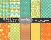 Fresh Picked Papers Download -Digital Scrapbook Papers & Backgrounds for Personal and Commercial Use