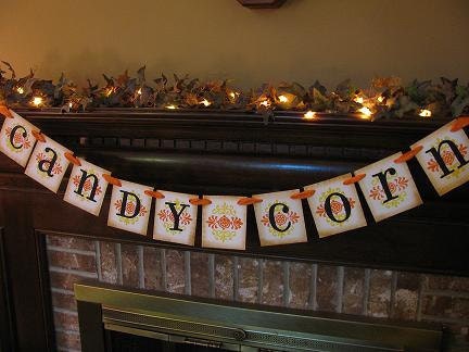 Halloween Banner Garland Sign Candy Corn Yellow Orange and Black Photo Prop