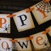 Halloween Banner Black and Orange Spider Garland Great Photo Prop Sign