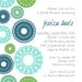 Custom Digital Bridal Shower Invitation- teal, tiffany blue, lime, green turquoise Lace Circles