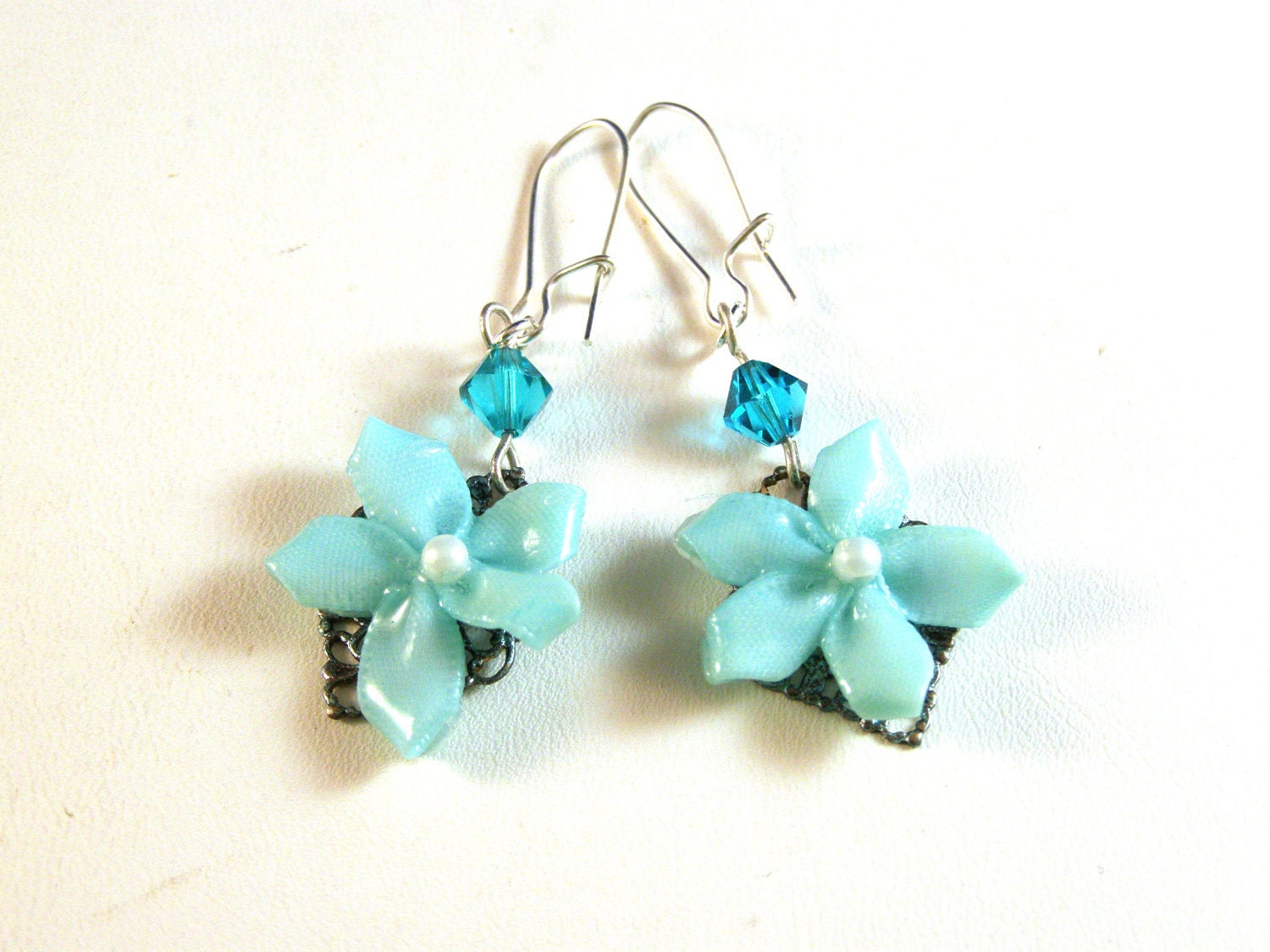 Delicate Blue Flower Earrings