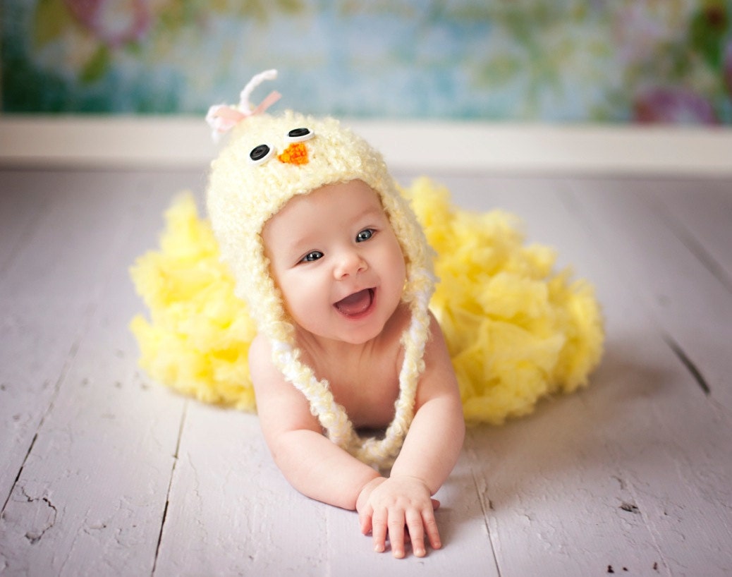 Chick Hat Knitting Pattern - 6 Sizes Included - PDF Sale - Instant Digital Download