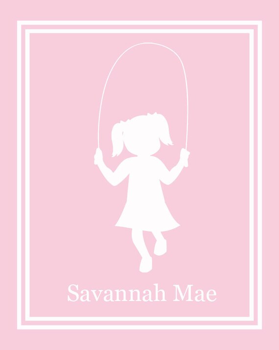 Girl Silhouette Wall Print- Custom Printable Design Il_570xn