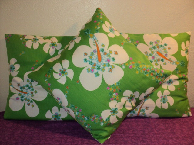 SALE   Dorm Sorority Teen PILLOWS Vintage. Tropical Floral