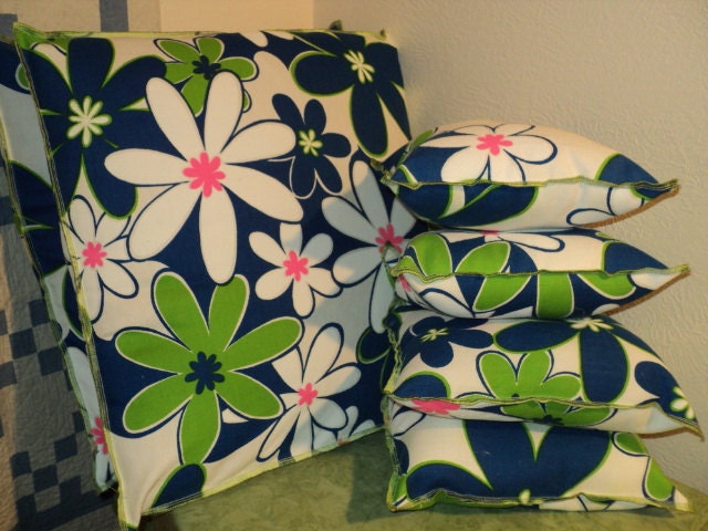 SALE Dorm Sorority Teen PILLOWS Vintage Tropical Floral