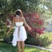 Golden Sash and Ivory Floral wedding and Bridesmaid Dress