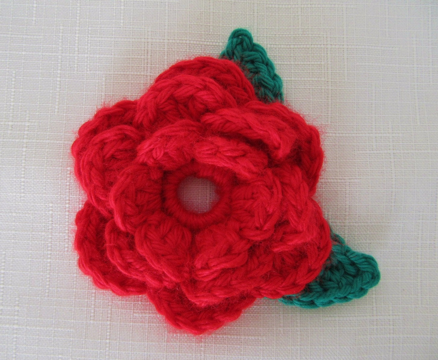 Red Rose with Leaves