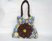 Cyan Buttercups Cinched Flower Tote