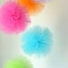 SUPER Tulle Hanging Poms - 5 - 8" Poms - wedding, decoration, birthday, party, bridal shower, pom poms, tulle, summer, rainbow, girls