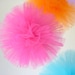 SUPER Tulle Hanging Poms - 5 - 8" Poms - wedding, decoration, birthday, party, bridal shower, pom poms, tulle, summer, rainbow, girls