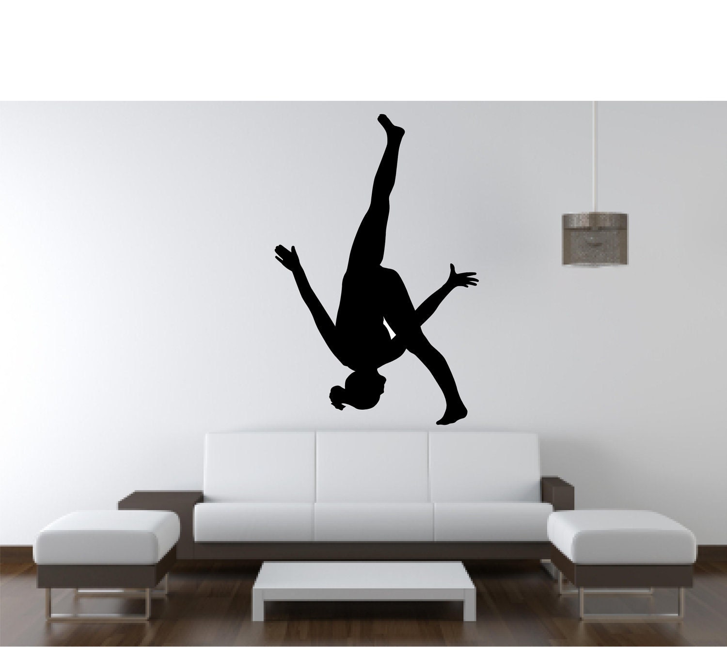 Vinyl Wall Decal Silhouette......Gymnast 3 - 34h x 22 w sports silhouette vinyl decal gymnastics dance tumbling