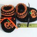 Baby Pumpkin Halloween hand knit booties Newborn