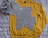 LIMITED EDITION Elephant Trunk sleeve sweatshirt sweater jumper mens M Bright Yellow