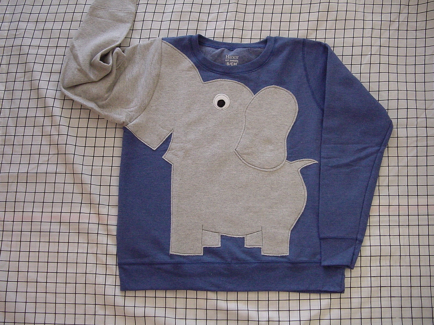 Elephant Trunk sleeve sweatshirt sweater jumper LADIES XXL Bright Blue