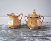 Peach creamer and sugar bowl made in Germany