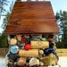 Mosaic Birdhouse with Blue Gem Stones and Wine Corks "337 Montinore Estate"