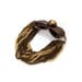 Bracelet  With Brown Leather Cuff link and Golden Blend Chains