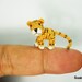 Micro Miniature Tiger - Tiny Crochet Dollhouse Yellow Tigers - Made To Order