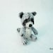 Miniature Gray Raccoon - Micro Crochet Miniature Small Animal - One Inch Scale Light Grey Racoon - Made To Order