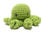 Crocheted Toy Octopus - Stuffed Animal - Lime Green - anamorphicecho