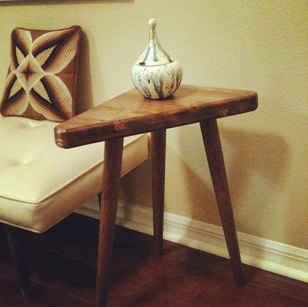 Mid Century Inspired Triangle Side Table