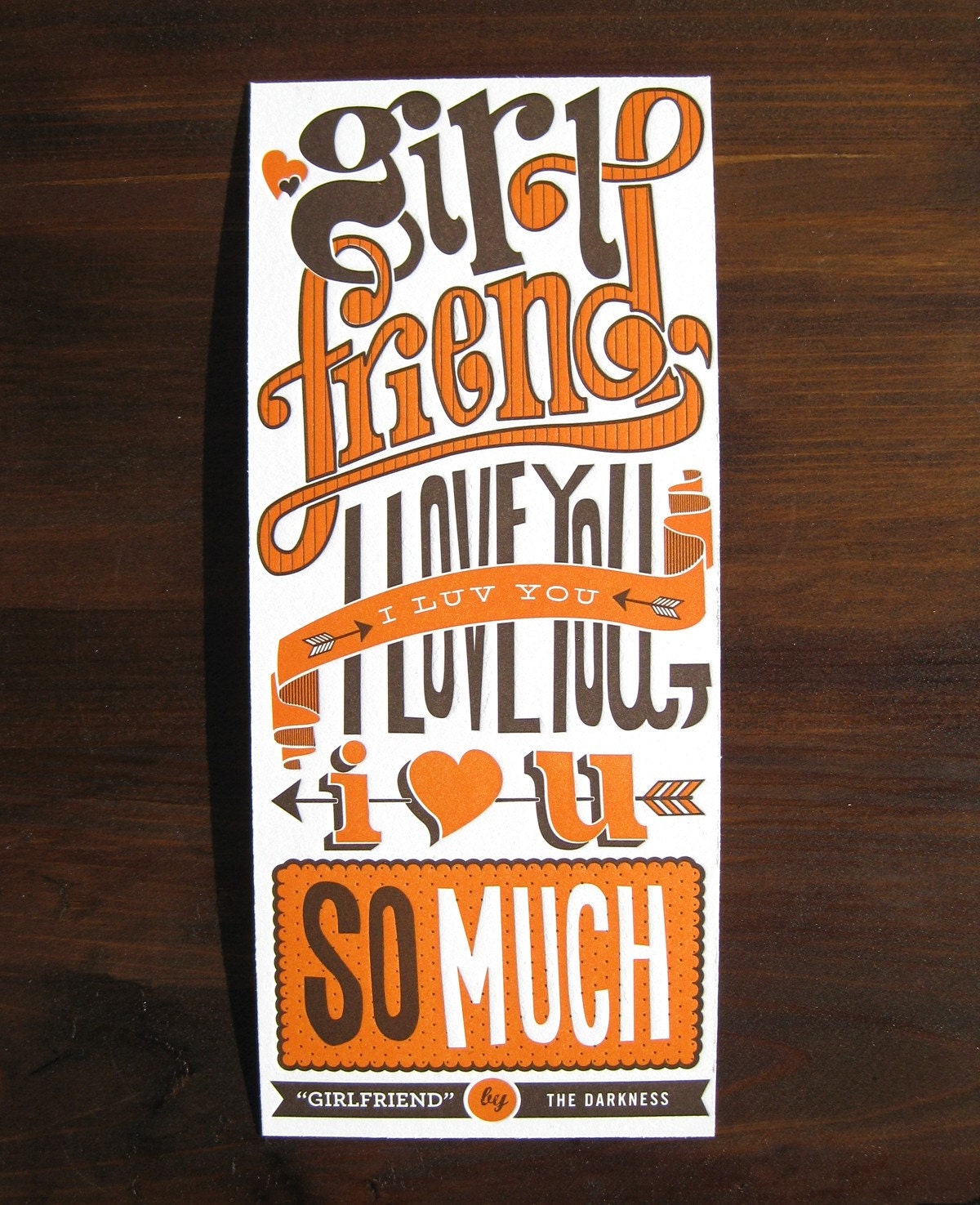 Girlfriend, I Love You card