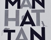 Manhattan Print Grey