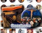 Edvard Munch. Mix: SQUARES and CIRCLES (Instant Download). 8x5 Digital Collage Sheet. 1 inch. 057-M