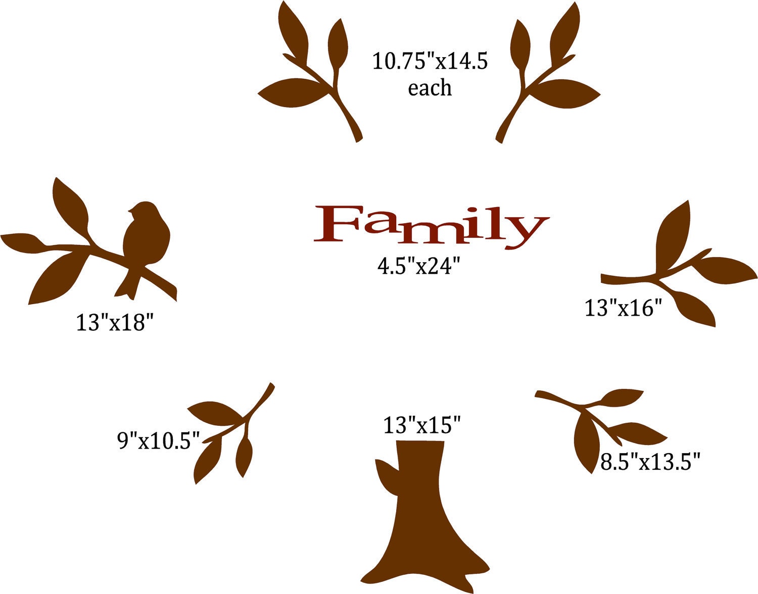 Vinyl Family Tree Wall Decal