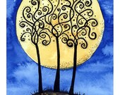 Trees by moonlight A4 print