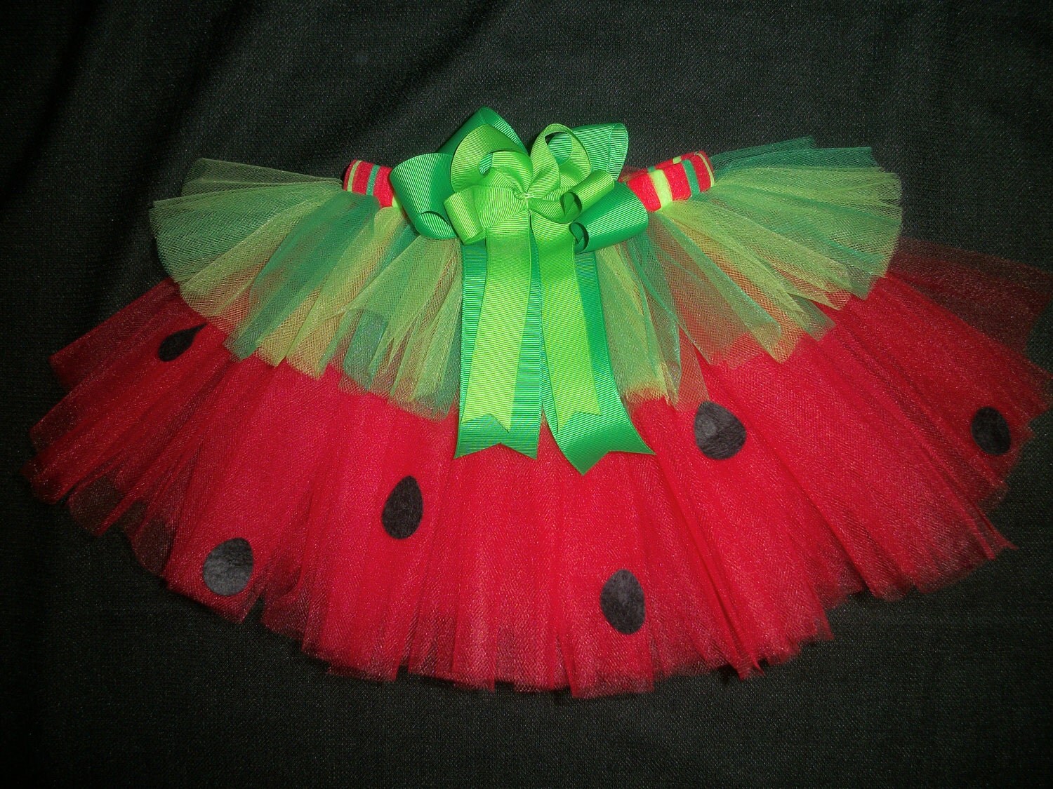 Watermelon picnic tutu, 4th of July tutu or Summer Birthday tutu custom made up to a size 4t - CatyRoseBows