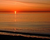 Sunrise Sunset Photography Ocean,lake,waves,water,Gifts under 25,copper,sky,glowing,orange,silhouette