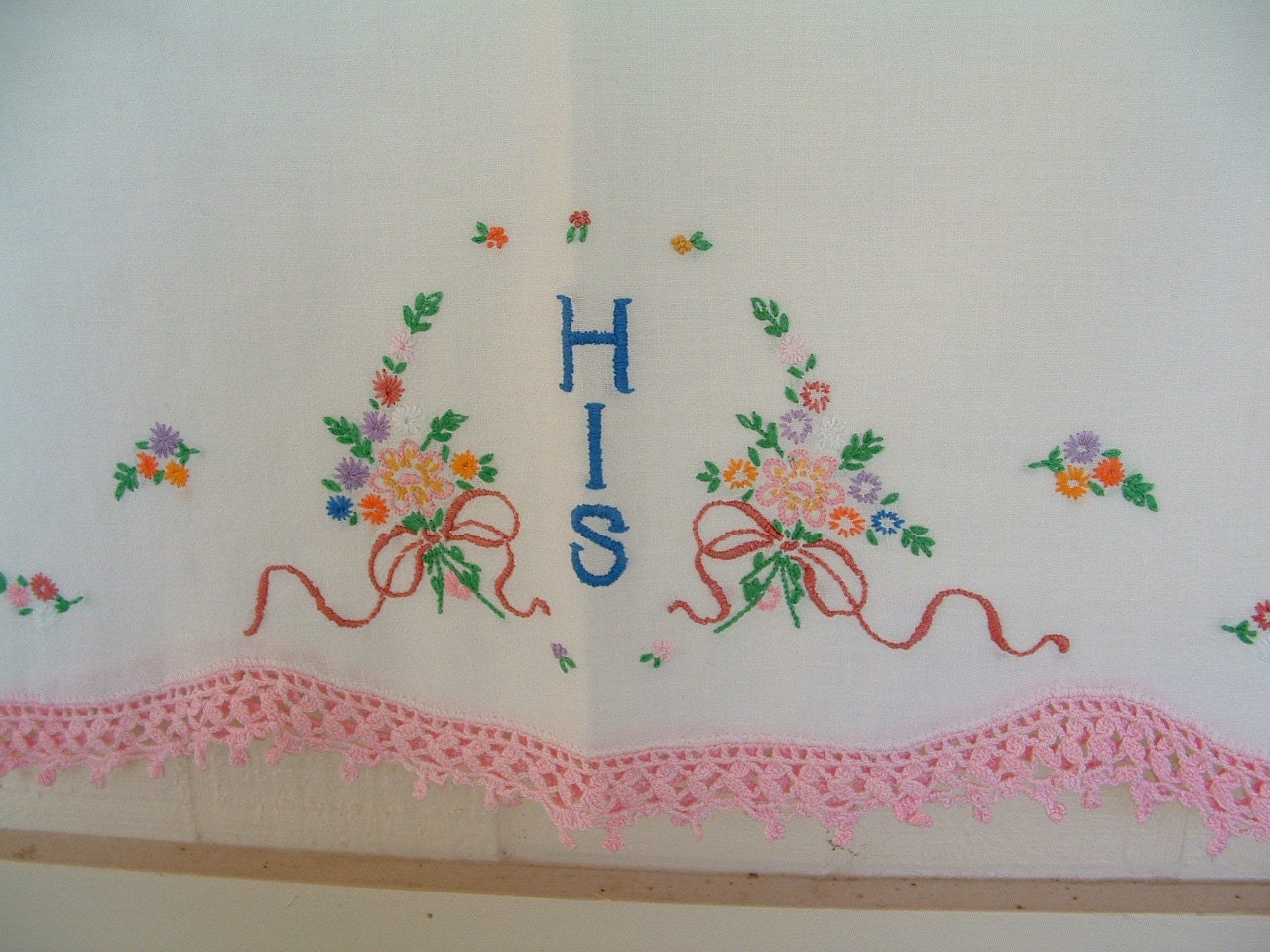Vintage His & Hers Embroidered Pillowcases