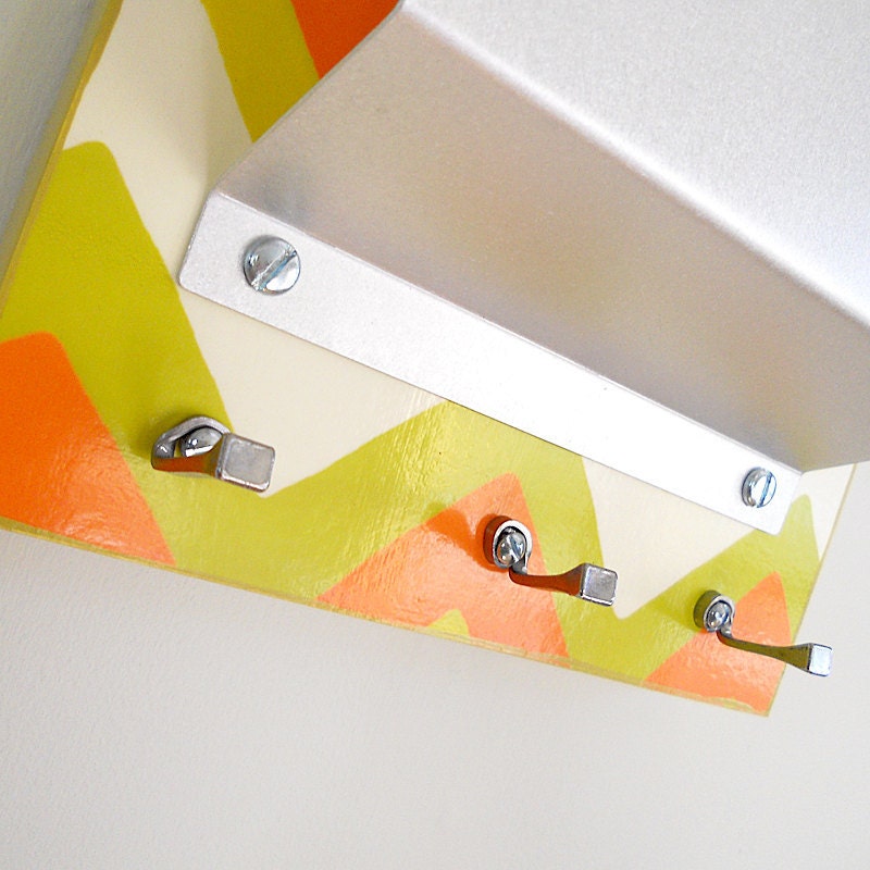 POP: modern chevron wall mount mail holder key rack