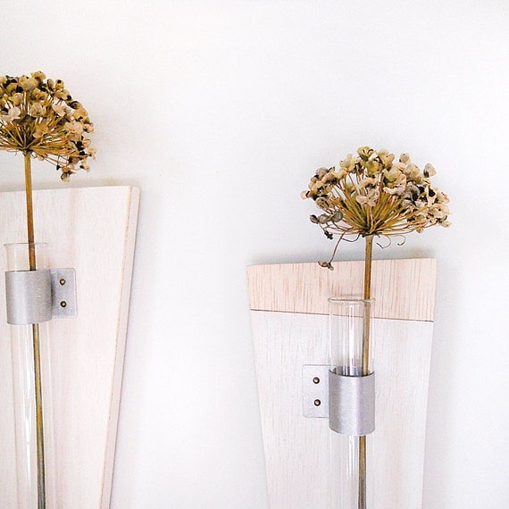 PURE: wall mount flower vase set of 3 simple modern geometric decor