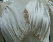 Wedding dress 1930s satin bias cut with lace inserts