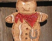 Cowboy Gingerbread Man Ornament / Wall Decor