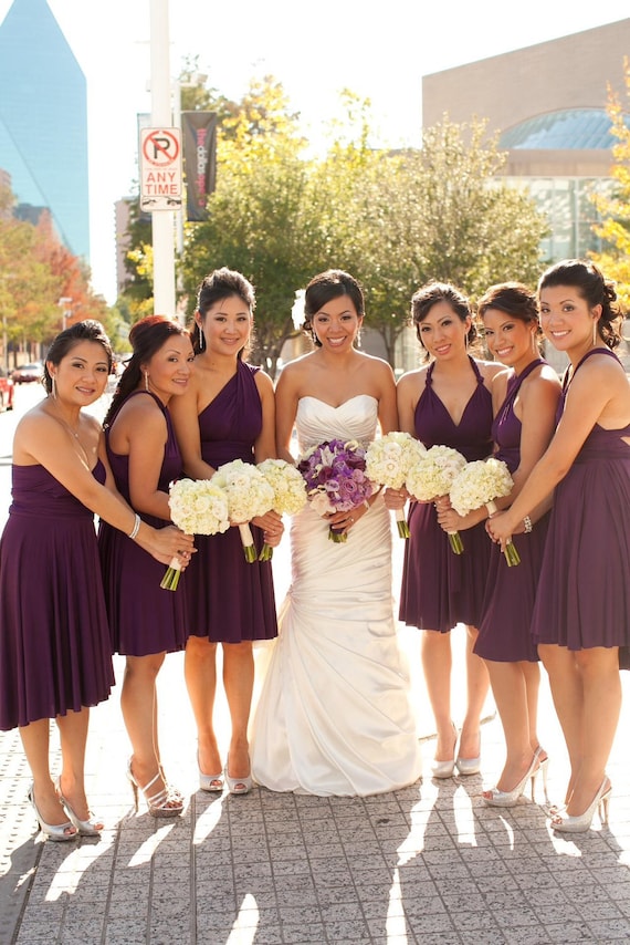 Purple Bridesmaid Dress - Convertible Infinity Wrap