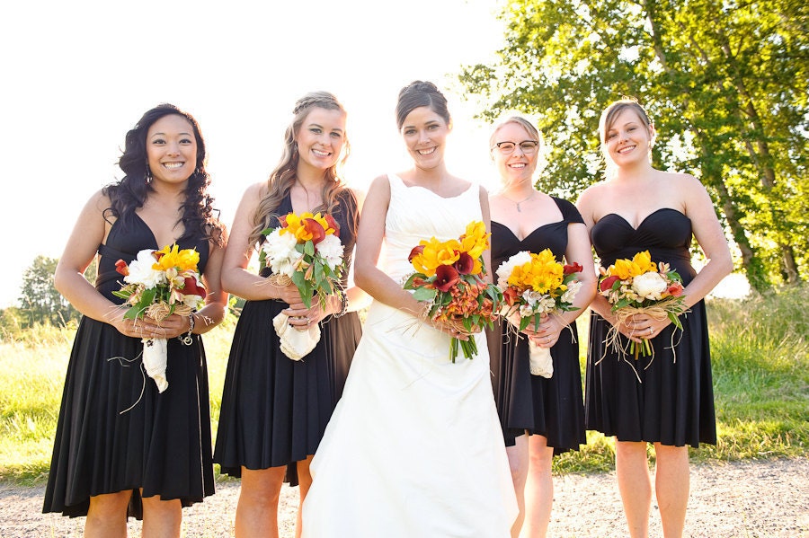 Gray Bridesmaid Dress - Jersey Infinity Wrap Style